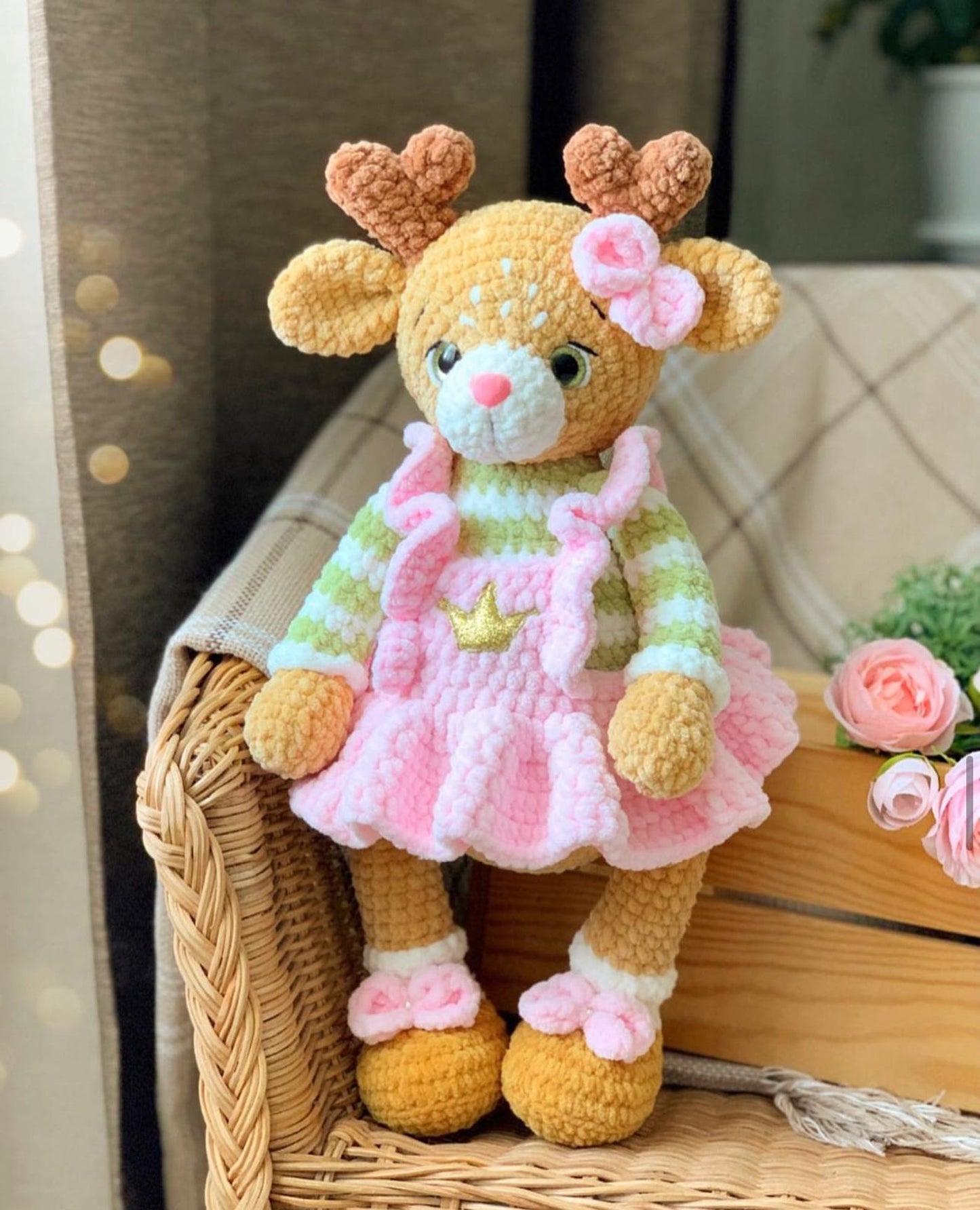 Christmas reindeer Crocget Pattern In English