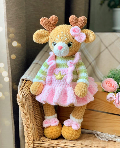 Christmas reindeer Crocget Pattern In English